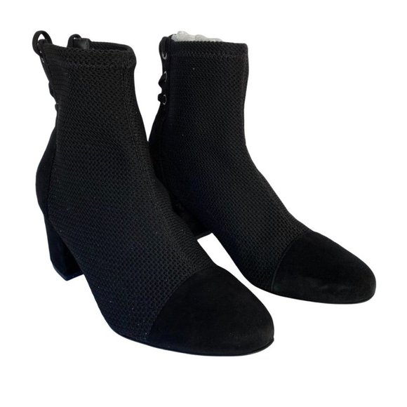 NIB SCHUTZ EMILIA KNIT TEXTURED BOOTIE IN BLACK  SZ  8.5 - Picture 9 of 14